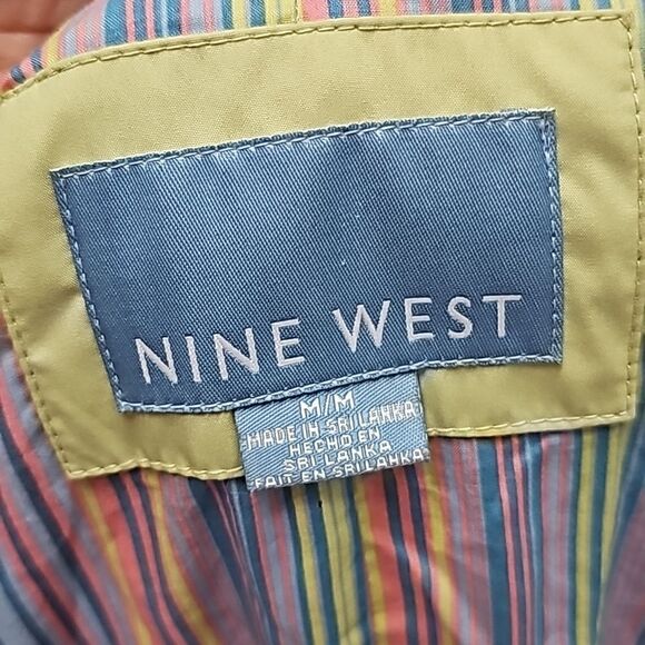 Nine West Lime Green Trench Coat Size Medium - Picture 10 of 10